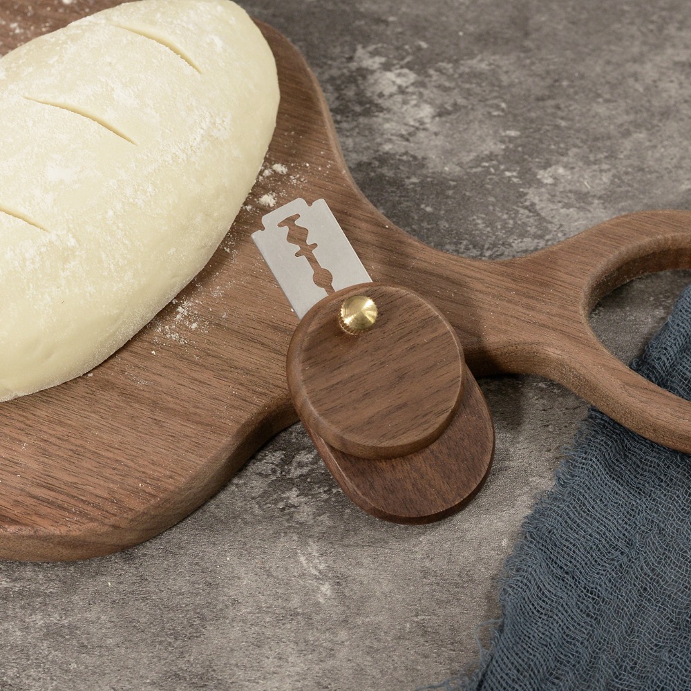 Bread Lame Scoring - Składana drewniana rączka do nacinania chleba,