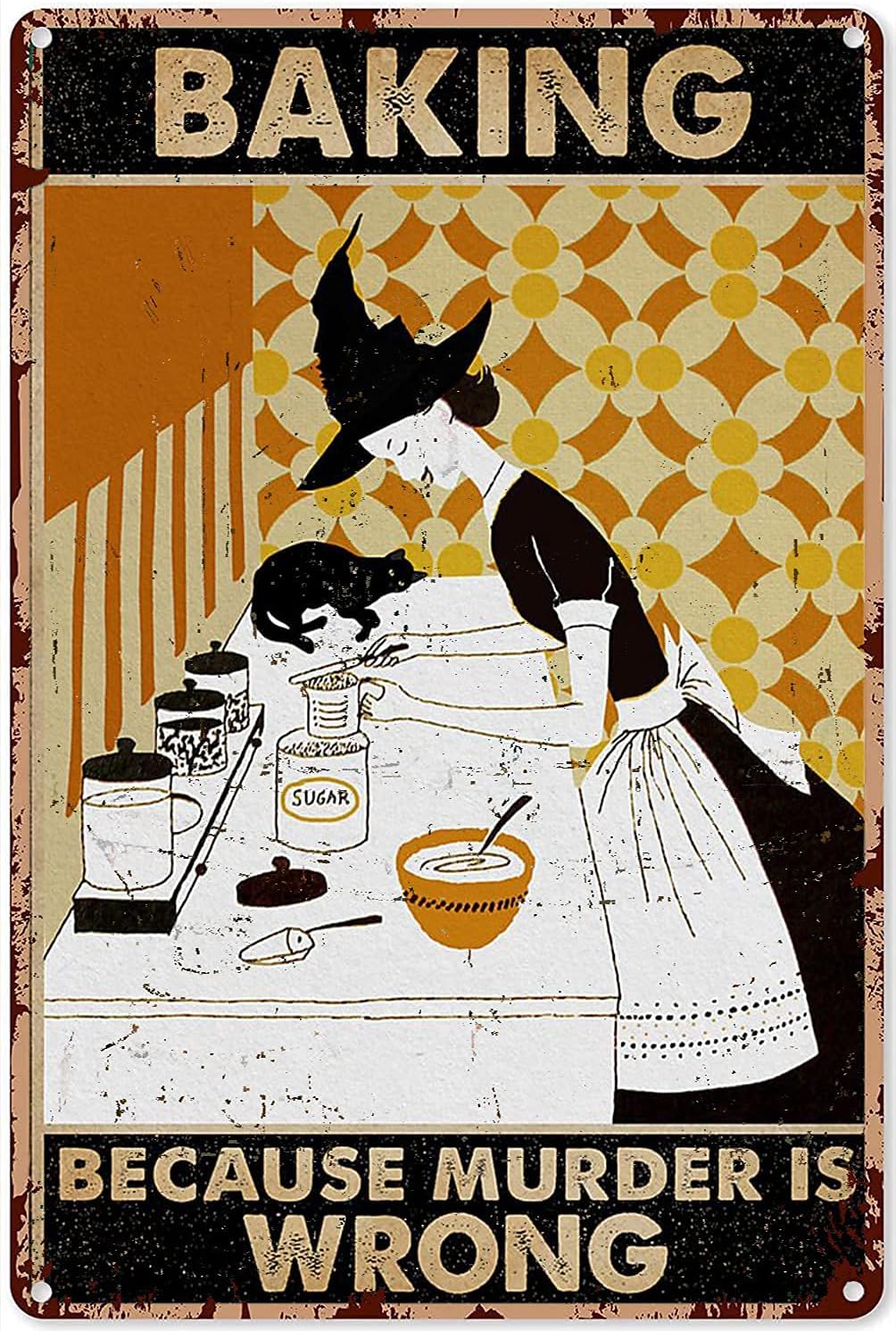 Kitchen Witch Baking - Zabawne tabliczki kuchenne z motywem czarownicy,