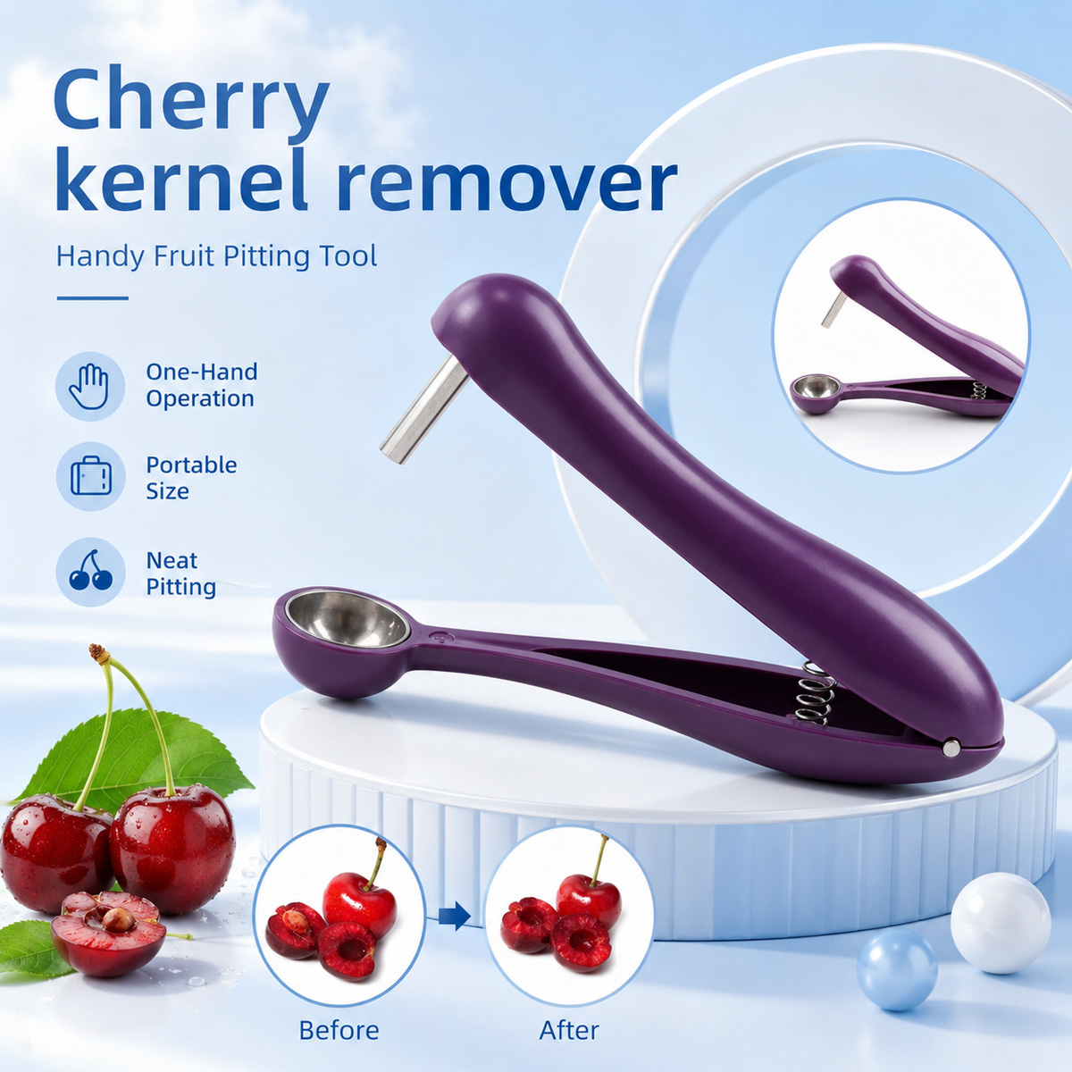Kitchen Tools In Baking - Ręczny wykrawacz do pestek wiśni i