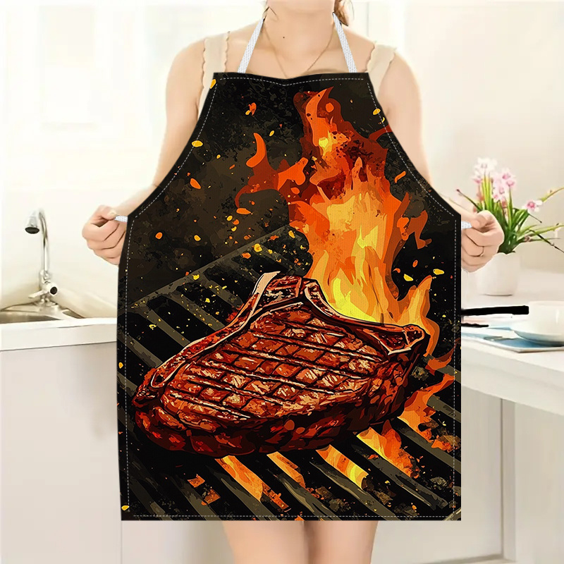 Kitchen Baking Ideas - Fartuch do grillowania steków z nadrukiem