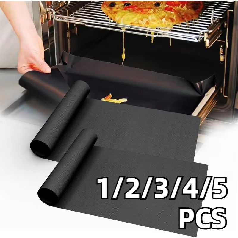 Kitchen Baking Oven - 1/2/3/4/5PCS Czarna mata do grillowania Mata