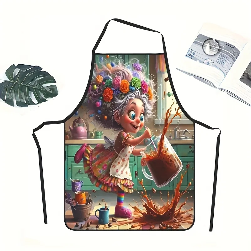 Kitchen Witch Baking - Uroczy fartuch kuchenny z motywem czarownicy