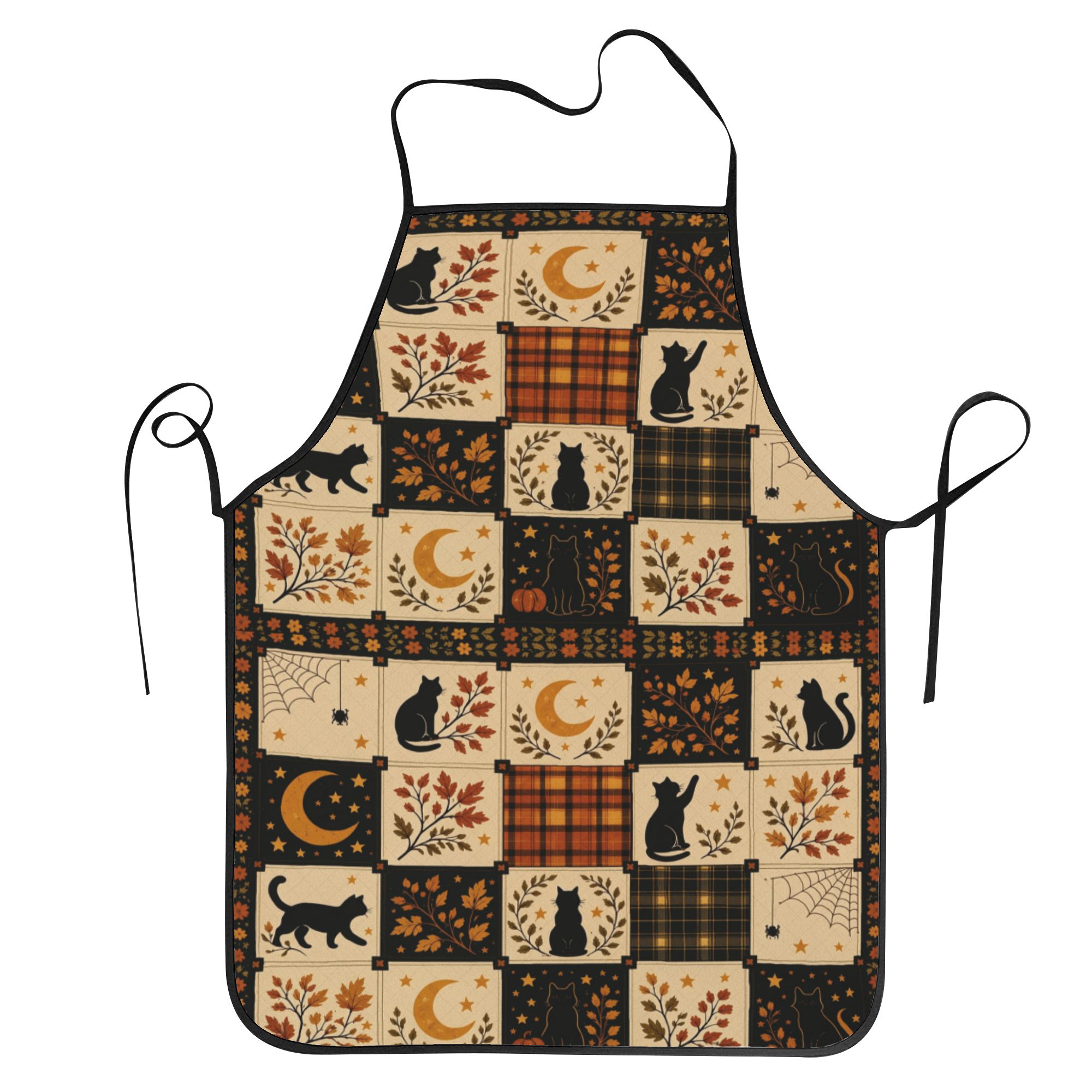 Kitchen Witch Baking - Czarny fartuch z motywem kotów do